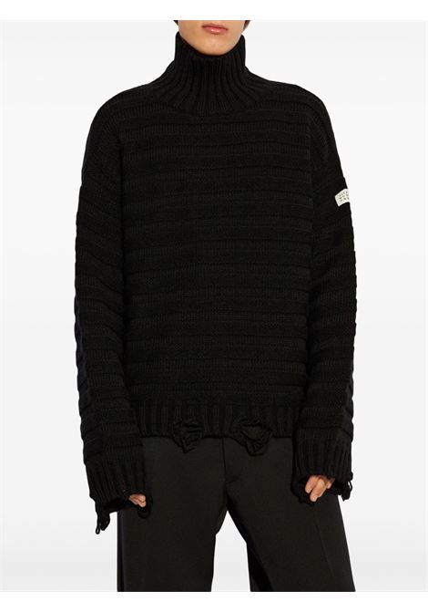 Maglione effetto vissuto in nero MM6 Maison Margiela - donna MM6 MAISON MARGIELA | SH0HA0004M13040900